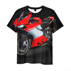 Мужская футболка 3D с принтом Ducati в Екатеринбурге, 100% полиэфир | прямой крой, круглый вырез горловины, длина до линии бедер | ducati | мото | мотоцикл | скорость