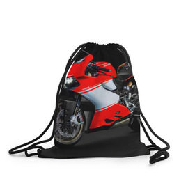 Рюкзак-мешок 3D с принтом Ducati в Екатеринбурге, 100% полиэстер | плотность ткани — 200 г/м2, размер — 35 х 45 см; лямки — толстые шнурки, застежка на шнуровке, без карманов и подкладки | ducati | мото | мотоцикл | скорость