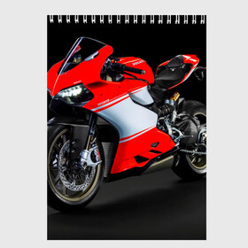 Скетчбук с принтом Ducati в Екатеринбурге, 100% бумага
 | 48 листов, плотность листов — 100 г/м2, плотность картонной обложки — 250 г/м2. Листы скреплены сверху удобной пружинной спиралью | ducati | мото | мотоцикл | скорость