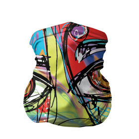 Бандана-труба 3D с принтом Abstract girl graffiti в Екатеринбурге, 100% полиэстер, ткань с особыми свойствами — Activecool | плотность 150‒180 г/м2; хорошо тянется, но сохраняет форму | abstract | girl | graffiti