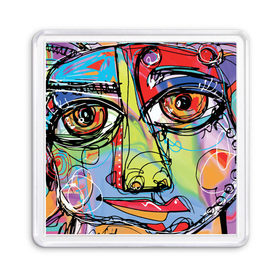 Магнит 55*55 с принтом Abstract girl graffiti в Екатеринбурге, Пластик | Размер: 65*65 мм; Размер печати: 55*55 мм | abstract | girl | graffiti