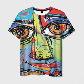 Мужская футболка 3D с принтом Abstract girl graffiti в Екатеринбурге, 100% полиэфир | прямой крой, круглый вырез горловины, длина до линии бедер | abstract | girl | graffiti