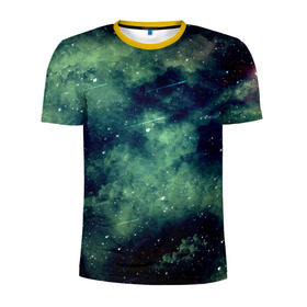 Мужская футболка 3D спортивная с принтом Падение звёзд в Екатеринбурге, 100% полиэстер с улучшенными характеристиками | приталенный силуэт, круглая горловина, широкие плечи, сужается к линии бедра | вселенная | космос | метеорит