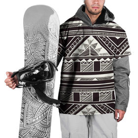 Накидка на куртку 3D с принтом Etno pattern в Екатеринбурге, 100% полиэстер |  | Тематика изображения на принте: орнамент | черно белый | этно