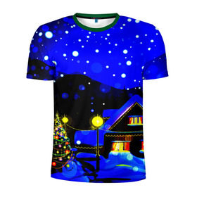 Мужская футболка 3D спортивная с принтом Новогодняя ночь в Екатеринбурге, 100% полиэстер с улучшенными характеристиками | приталенный силуэт, круглая горловина, широкие плечи, сужается к линии бедра | елка | зима | новый год | снежинки