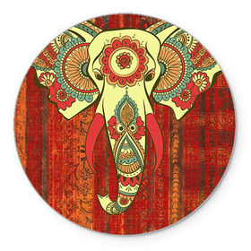 Коврик круглый с принтом Индия 4 в Екатеринбурге, резина и полиэстер | круглая форма, изображение наносится на всю лицевую часть | india | индия | индуизм | кришна | слон