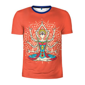 Мужская футболка 3D спортивная с принтом Индия 1 в Екатеринбурге, 100% полиэстер с улучшенными характеристиками | приталенный силуэт, круглая горловина, широкие плечи, сужается к линии бедра | india | индия | индуизм | кришна