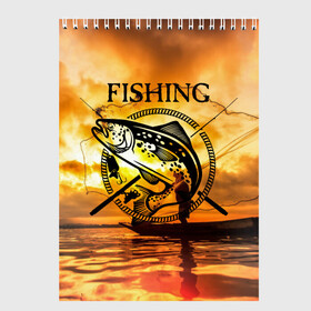Скетчбук с принтом Рыбалка в Екатеринбурге, 100% бумага
 | 48 листов, плотность листов — 100 г/м2, плотность картонной обложки — 250 г/м2. Листы скреплены сверху удобной пружинной спиралью | boat | clouds | emblem | fish | fishermen | fishing | logo | nature | net | reflection | river | sky | sturgeon | sun | sunset | water | wave | вода | волна | закат | логотип | лодка | небо | облака | осетр | отражение | природа | река | рыба | рыбаки | р