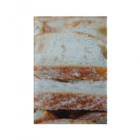 Обложка для паспорта матовая кожа с принтом Хлеб в Екатеринбурге, натуральная матовая кожа | размер 19,3 х 13,7 см; прозрачные пластиковые крепления | Тематика изображения на принте: батон | булка | булочка | выпечка | еда | кулинария | кусочек | мука | хлеб
