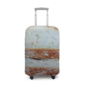 Чехол для чемодана 3D с принтом Хлеб в Екатеринбурге, 86% полиэфир, 14% спандекс | двустороннее нанесение принта, прорези для ручек и колес | батон | булка | булочка | выпечка | еда | кулинария | кусочек | мука | хлеб