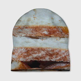 Шапка 3D с принтом Хлеб в Екатеринбурге, 100% полиэстер | универсальный размер, печать по всей поверхности изделия | батон | булка | булочка | выпечка | еда | кулинария | кусочек | мука | хлеб