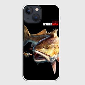 Чехол для iPhone 13 mini с принтом Лучший рыбак в Екатеринбурге,  |  | background | best fisherman | black | fish | fishing | лучший рыбак | рыба | рыбалка | фон | черный