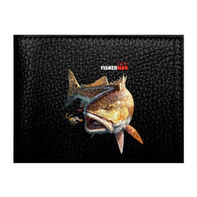 Обложка для студенческого билета с принтом Лучший рыбак в Екатеринбурге, натуральная кожа | Размер: 11*8 см; Печать на всей внешней стороне | background | best fisherman | black | fish | fishing | лучший рыбак | рыба | рыбалка | фон | черный
