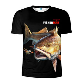 Мужская футболка 3D спортивная с принтом Лучший рыбак в Екатеринбурге, 100% полиэстер с улучшенными характеристиками | приталенный силуэт, круглая горловина, широкие плечи, сужается к линии бедра | background | best fisherman | black | fish | fishing | лучший рыбак | рыба | рыбалка | фон | черный