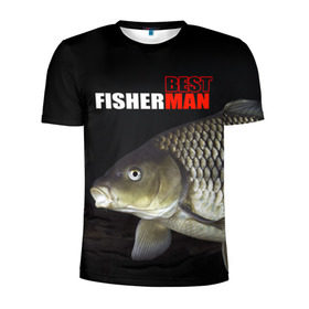 Мужская футболка 3D спортивная с принтом Лучший рыбак в Екатеринбурге, 100% полиэстер с улучшенными характеристиками | приталенный силуэт, круглая горловина, широкие плечи, сужается к линии бедра | background | best fisherman | black | fish | fishing | лещ | лучший рыбак | рыба | рыбалка | фон | черный