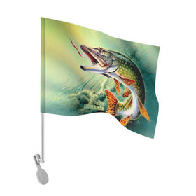 Флаг для автомобиля с принтом Лучший рыбак в Екатеринбурге, 100% полиэстер | Размер: 30*21 см | bait | best fisherman | driftwood | fish | fishing | hook | pike | river bottom | water | вода | дно | коряга | крючок | лучший рыбак | наживка | река | рыба | рыбалка | щука