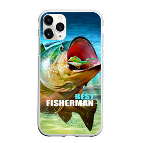 Чехол для iPhone 11 Pro матовый с принтом Лучший рыбак в Екатеринбурге, Силикон |  | Тематика изображения на принте: крючок | лягушка | наживка | рыба