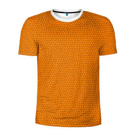 Мужская футболка 3D спортивная с принтом Витраж Оранжевый в Екатеринбурге, 100% полиэстер с улучшенными характеристиками | приталенный силуэт, круглая горловина, широкие плечи, сужается к линии бедра | texture | витраж | оранжевый | текстура
