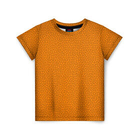 Детская футболка 3D с принтом Витраж Оранжевый в Екатеринбурге, 100% гипоаллергенный полиэфир | прямой крой, круглый вырез горловины, длина до линии бедер, чуть спущенное плечо, ткань немного тянется | texture | витраж | оранжевый | текстура