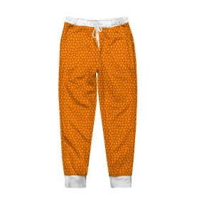 Мужские брюки 3D с принтом Витраж Оранжевый в Екатеринбурге, 100% полиэстер | манжеты по низу, эластичный пояс регулируется шнурком, по бокам два кармана без застежек, внутренняя часть кармана из мелкой сетки | texture | витраж | оранжевый | текстура
