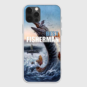 Чехол для iPhone 12 Pro Max с принтом Лучший рыбак в Екатеринбурге, Силикон |  | Тематика изображения на принте: bait | best fisherman | boat | fish | fishing | hook | morning | pike | river | water | вода | крючок | лодка | лучший рыбак | наживка | река | рыба | рыбалка | утро | щука