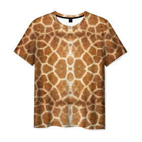 Мужская футболка 3D с принтом Шкура Жирафа в Екатеринбурге, 100% полиэфир | прямой крой, круглый вырез горловины, длина до линии бедер | textures | животное | жираф | текстура