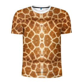 Мужская футболка 3D спортивная с принтом Шкура Жирафа в Екатеринбурге, 100% полиэстер с улучшенными характеристиками | приталенный силуэт, круглая горловина, широкие плечи, сужается к линии бедра | textures | животное | жираф | текстура