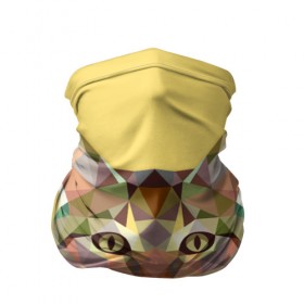 Бандана-труба 3D с принтом Triangle cat в Екатеринбурге, 100% полиэстер, ткань с особыми свойствами — Activecool | плотность 150‒180 г/м2; хорошо тянется, но сохраняет форму | abstract | cat | triangle cat | кот