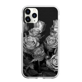 Чехол для iPhone 11 Pro Max матовый с принтом Черно-белые розы в Екатеринбурге, Силикон |  | букет | цветы
