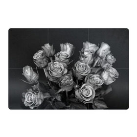 Магнитный плакат 3Х2 с принтом Черно-белые розы в Екатеринбурге, Полимерный материал с магнитным слоем | 6 деталей размером 9*9 см | Тематика изображения на принте: букет | цветы