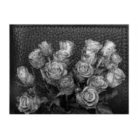 Обложка для студенческого билета с принтом Черно-белые розы в Екатеринбурге, натуральная кожа | Размер: 11*8 см; Печать на всей внешней стороне | Тематика изображения на принте: букет | цветы