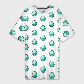 Платье-футболка 3D с принтом Minecraft diamond в Екатеринбурге,  |  | майнкрафт