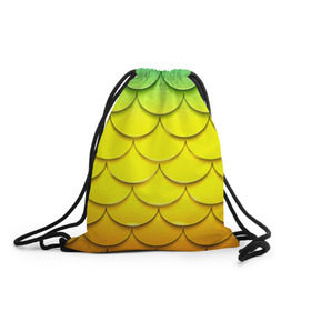 Рюкзак-мешок 3D с принтом Волны в Екатеринбурге, 100% полиэстер | плотность ткани — 200 г/м2, размер — 35 х 45 см; лямки — толстые шнурки, застежка на шнуровке, без карманов и подкладки | желтый | паттерн | чешуя