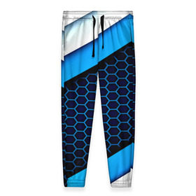 Женские брюки 3D с принтом CS GO в Екатеринбурге, полиэстер 100% | прямой крой, два кармана без застежек по бокам, с мягкой трикотажной резинкой на поясе и по низу штанин. В поясе для дополнительного комфорта — широкие завязки | геометрия | синий
