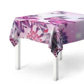 Скатерть 3D с принтом Розовые цветы в Екатеринбурге, 100% полиэстер (ткань не мнется и не растягивается) | Размер: 150*150 см | лепестки | прикольные картинки | розовый | цветочки | цветы