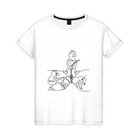 Женская футболка хлопок с принтом Закон Ома в Екатеринбурге, 100% хлопок | прямой крой, круглый вырез горловины, длина до линии бедер, слегка спущенное плечо | ампер | вольт | напряжение | наука | сопротивление | ток | физика | электричество