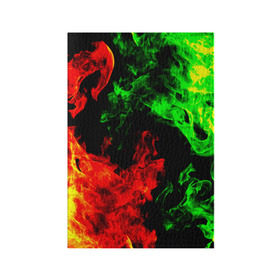 Обложка для паспорта матовая кожа с принтом Огненная битва в Екатеринбурге, натуральная матовая кожа | размер 19,3 х 13,7 см; прозрачные пластиковые крепления | дым | зеленый | красный | огонь