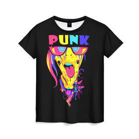 Женская футболка 3D с принтом Punk в Екатеринбурге, 100% полиэфир ( синтетическое хлопкоподобное полотно) | прямой крой, круглый вырез горловины, длина до линии бедер | молодёжь | панки | прикол | субкультура | хиппи | цвет