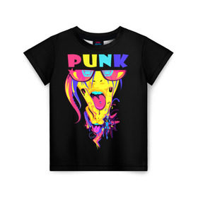 Детская футболка 3D с принтом Punk в Екатеринбурге, 100% гипоаллергенный полиэфир | прямой крой, круглый вырез горловины, длина до линии бедер, чуть спущенное плечо, ткань немного тянется | Тематика изображения на принте: молодёжь | панки | прикол | субкультура | хиппи | цвет