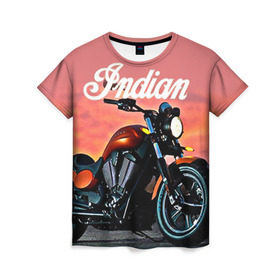Женская футболка 3D с принтом Indian 1 в Екатеринбурге, 100% полиэфир ( синтетическое хлопкоподобное полотно) | прямой крой, круглый вырез горловины, длина до линии бедер | indian
