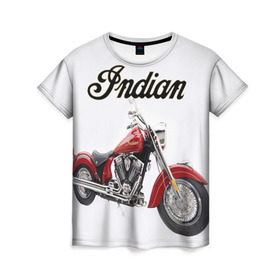 Женская футболка 3D с принтом Indian 4 в Екатеринбурге, 100% полиэфир ( синтетическое хлопкоподобное полотно) | прямой крой, круглый вырез горловины, длина до линии бедер | indian