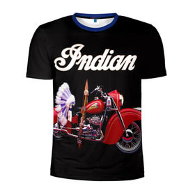 Мужская футболка 3D спортивная с принтом Indian 5 в Екатеринбурге, 100% полиэстер с улучшенными характеристиками | приталенный силуэт, круглая горловина, широкие плечи, сужается к линии бедра | Тематика изображения на принте: indian