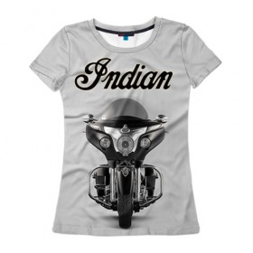 Женская футболка 3D с принтом Indian 6 в Екатеринбурге, 100% полиэфир ( синтетическое хлопкоподобное полотно) | прямой крой, круглый вырез горловины, длина до линии бедер | 