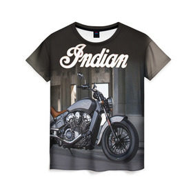 Женская футболка 3D с принтом Indian 8 в Екатеринбурге, 100% полиэфир ( синтетическое хлопкоподобное полотно) | прямой крой, круглый вырез горловины, длина до линии бедер | indian