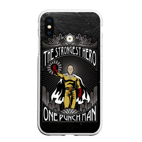 Чехол для iPhone XS Max матовый с принтом One Punch Man в Екатеринбурге, Силикон | Область печати: задняя сторона чехла, без боковых панелей | one punch man | saitama | ванпанчмен | сайтама