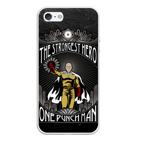 Чехол для iPhone 5/5S матовый с принтом One Punch Man в Екатеринбурге, Силикон | Область печати: задняя сторона чехла, без боковых панелей | one punch man | saitama | ванпанчмен | сайтама