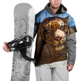 Накидка на куртку 3D с принтом Тигр в Екатеринбурге, 100% полиэстер |  | вода | дикая кошка | природа | тигр | хищник