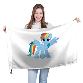 Флаг 3D с принтом My little pony 2 в Екатеринбурге, 100% полиэстер | плотность ткани — 95 г/м2, размер — 67 х 109 см. Принт наносится с одной стороны | пони