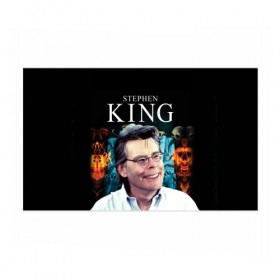 Бумага для упаковки 3D с принтом Стивен Кинг - Король ужасов в Екатеринбурге, пластик и полированная сталь | круглая форма, металлическое крепление в виде кольца | Тематика изображения на принте: король ужасов | писатель | триллер | ужасы