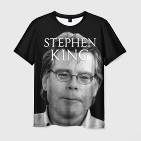 Мужская футболка 3D с принтом Стивен Кинг - Король ужасов в Екатеринбурге, 100% полиэфир | прямой крой, круглый вырез горловины, длина до линии бедер | король ужасов | писатель | триллер | ужасы
